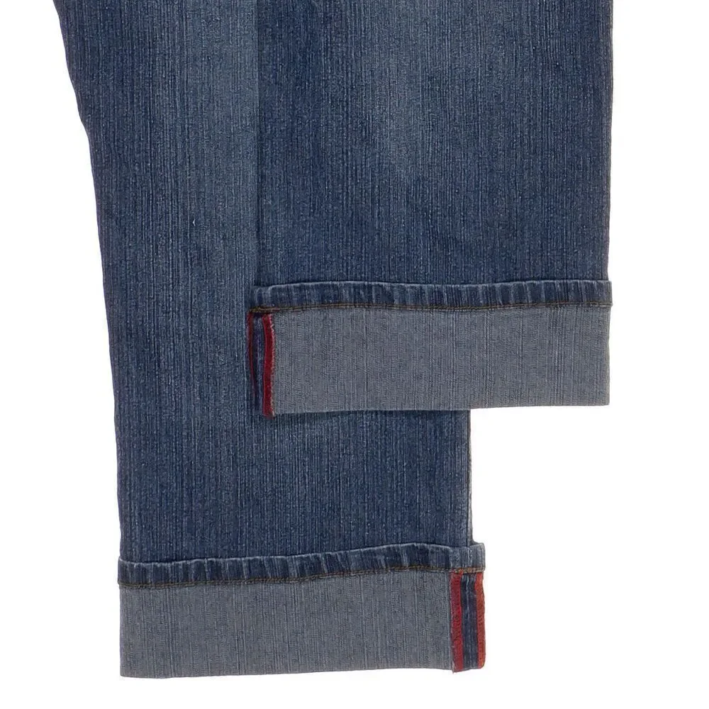 Lei Crop Capri Jeans Size 16 1/2 Girls Cuffed Blue Denim Measures 31 x 21.5